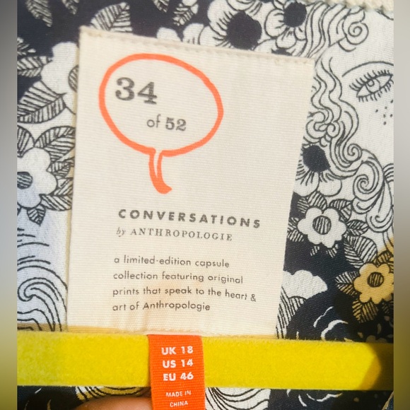Anthropologie 34 of 52 Conversations Colloquial Faces Shirt Dress - Picture 3 of 4